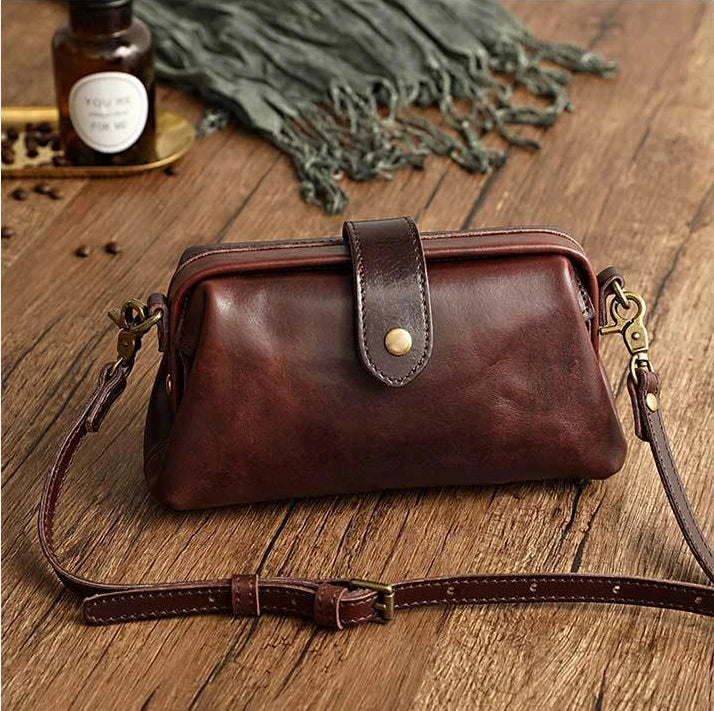 Handgemaakte Retro Schoudertas Leer Vintage Crossbody Dames Handtas Bohemian Stijl Draagtas Everyday