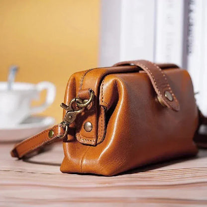 Handgemaakte Retro Schoudertas Leer Vintage Crossbody Dames Handtas Bohemian Stijl Draagtas Everyday