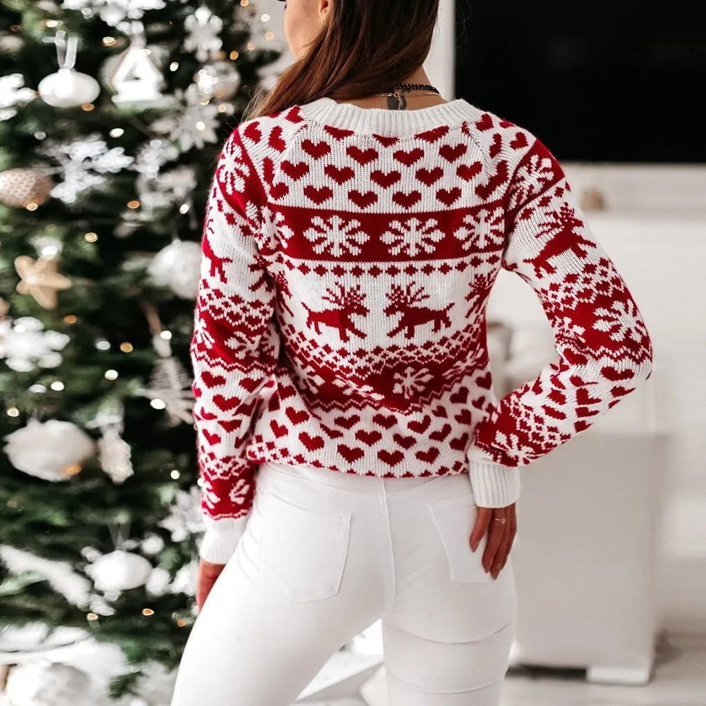 Kersttrui Alpaca Print Xmas Design