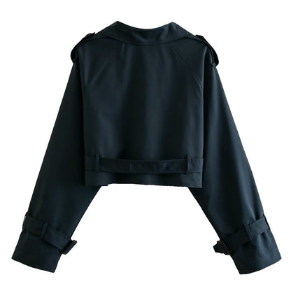 Dames Trenchcoat Kort Waterdicht Stijlvol