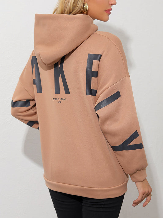 Dames Fleece Hoodie Met Leuke Tekst Print - StudioMarella