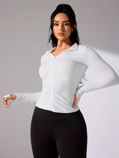 Vrouwelijke Sportjack Lange Mouwen Casual Stijl → Sportjack Vrouw Lange Mouwen Waterdicht Casual