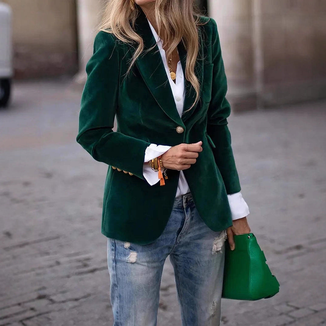 Dames Blazer Fluwelen Stijlvol en Trendy