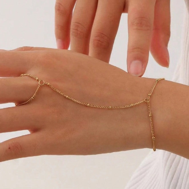 Dames Armband Zilver Fijne Schakels met Ring Elegant