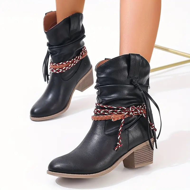 Dames Western Laarzen Cowboystijl Hoge Hak