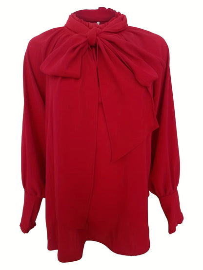 Vrouwelijke Blouse met Strik en Ruches Zomers Model