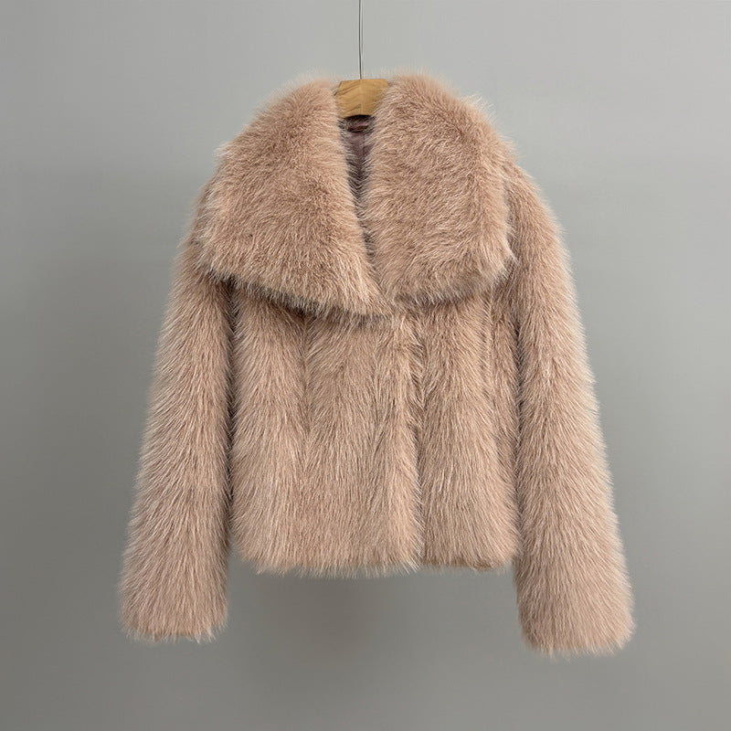 Dames Faux Fur Jas Kort Zacht Oversized