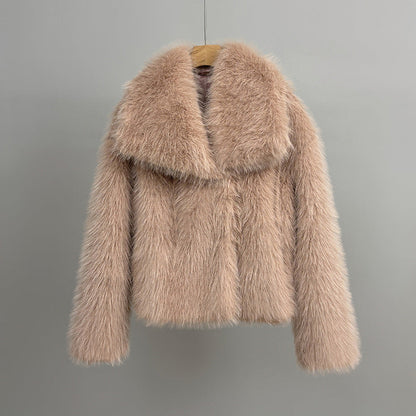 Dames Faux Fur Jas Kort Zacht Oversized
