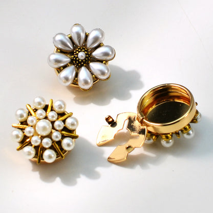 Dames Luxe Knopen met Echte Parels Elegant Design - StudioMarella