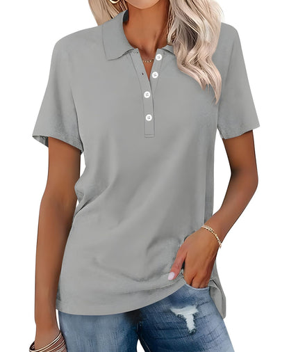 Dames Polo Top Kortemouw Zomerjurk Basic Wit