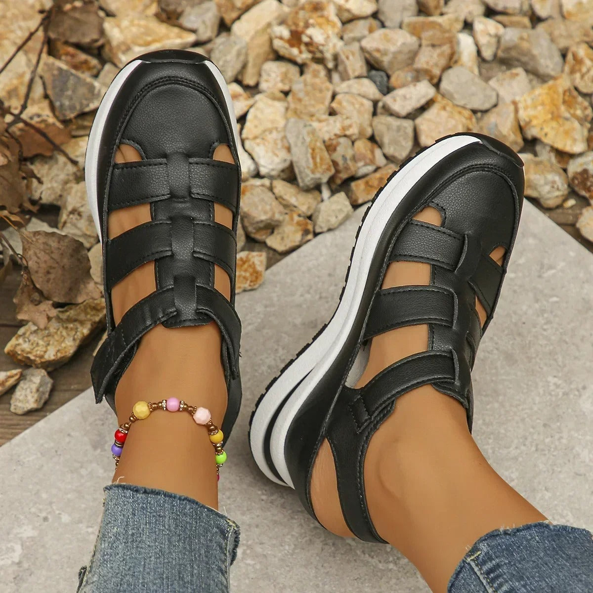 Dames Sandalen Leer Comfortabele Pasvorm