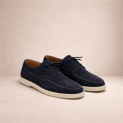 Heren Loafers van Suede Leer met Vetersluiting
