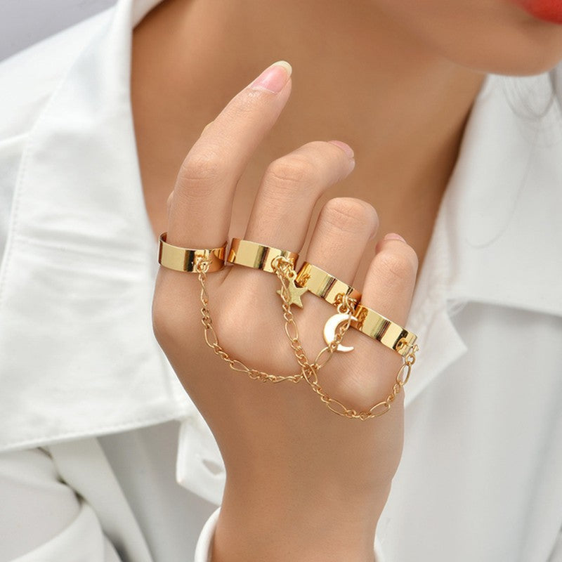 Dames Armband met Schakelketting en Zilveren Ring Sieraad