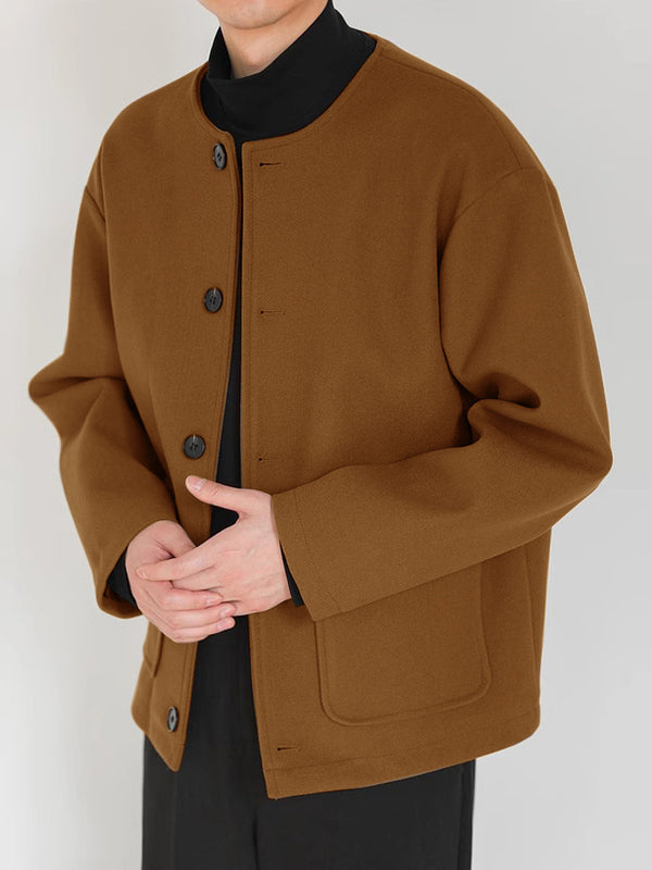 Tweed Jas Casual Met Knopen Voor Mannen - StudioMarella