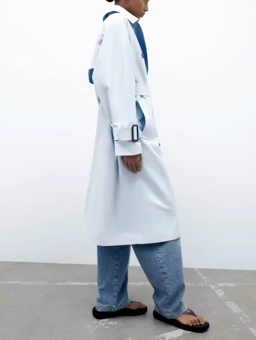 Dames Trenchcoat Lange Voorjaarsjas met Ceintuur Trendy Look
