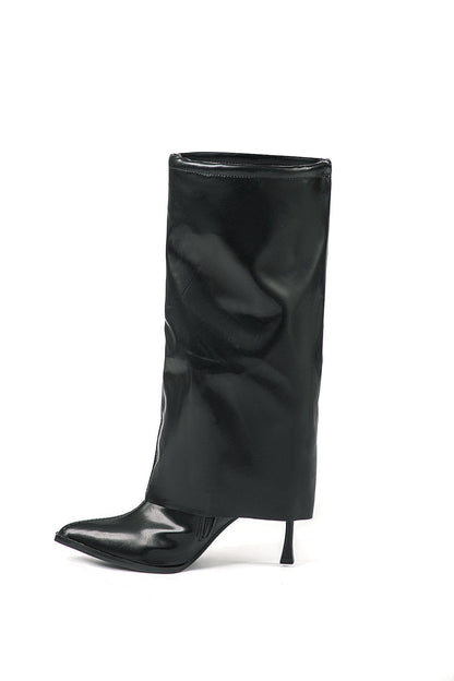 Zwarte Oversized Laarzen Stijlvolle Designer Look