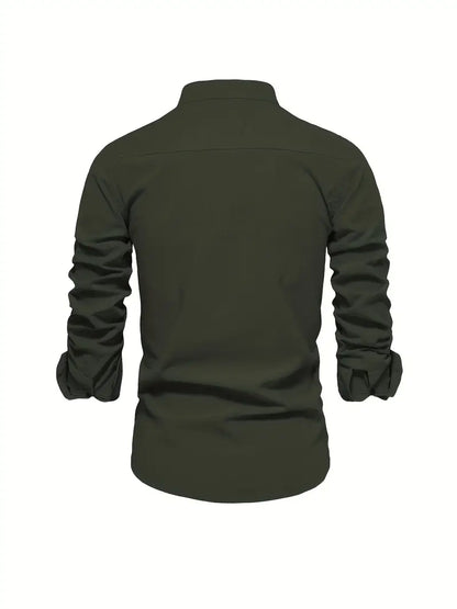 Heren Overhemd Klassiek Slim Fit Wit Blauw