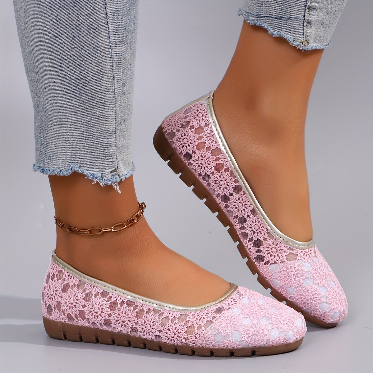 Balletschoenen Bloemenpatroon Roze Dameschoenen