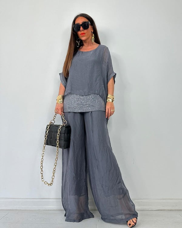 Dames Tweedelige Set Comfortabele Jurk Broek Combinatie