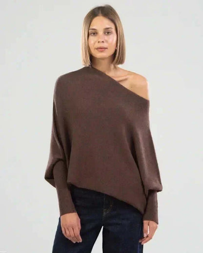 Dames Trui Asymmetrisch Col Rond Drapé Model