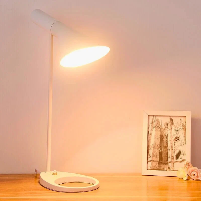 Moderne LED-tafelverlichting met strakke vormgeving - Minimalistisch design - Energiezuinig - Warm wit 2700K - Dimbaar bureaulamp - Sansoti