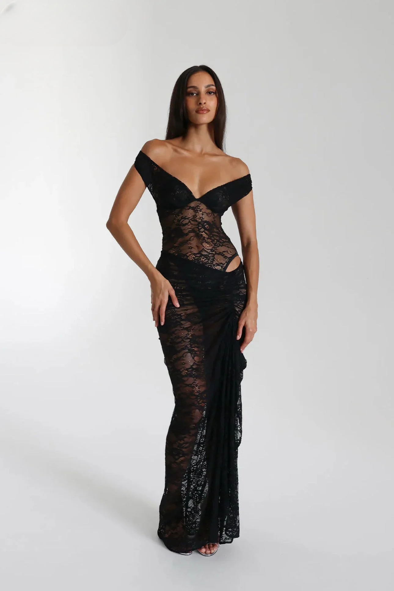 Midi Jurk van Kant - Elegante Luxe Jurk voor Vrouw - StudioMarella