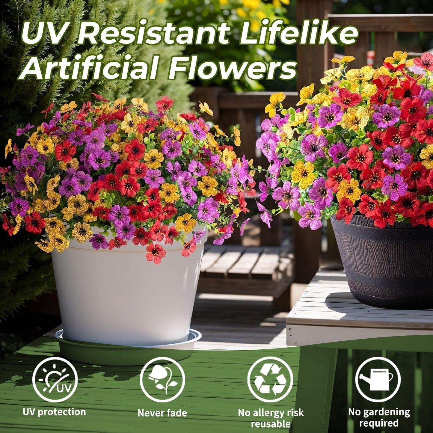 Kunstbloemen UV-Bestendig Gekleurd Binnenbuiten 120-480 Stuks Kleurvastheid