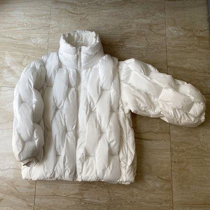 Dames Pufferjas Warm Oversized Gevlochten Jas