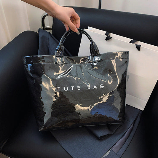 Leren Tote Bag Amber Kleur Luxe Lakleer - StudioMarella