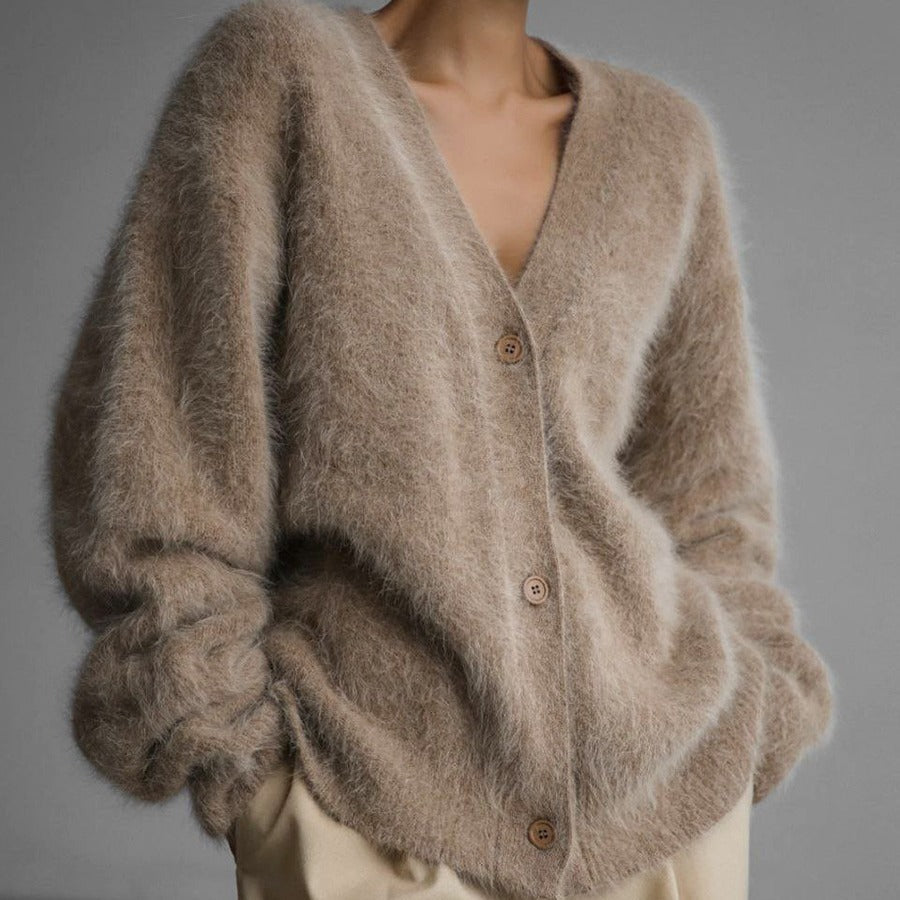 Dames Vest Zacht Gebreid V-hals Model