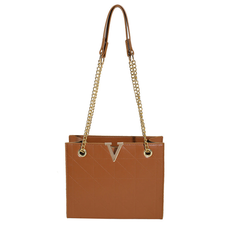 Dames Schoudertas Retro Stijl Ketting Detail Leer