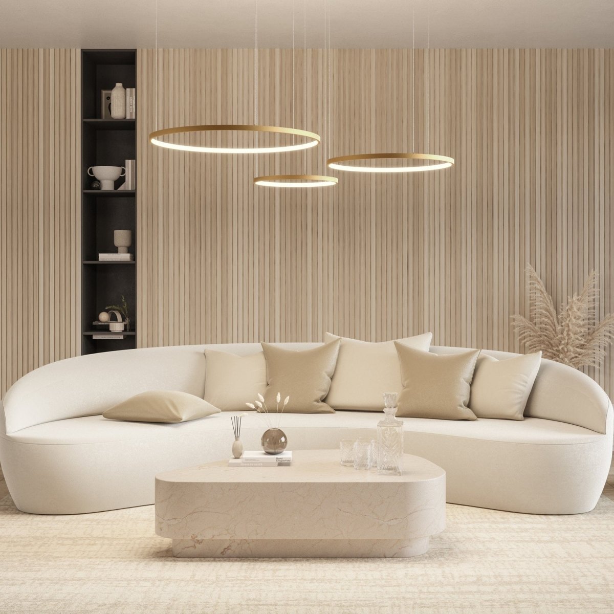LED Hanglamp Ringen Zwart Wit Goud Dimbaar 70W Aluminium Modern
