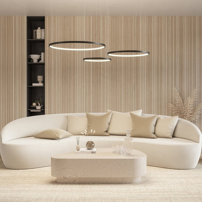 LED Hanglamp Ringen Zwart Wit Goud Dimbaar 70W Aluminium Modern