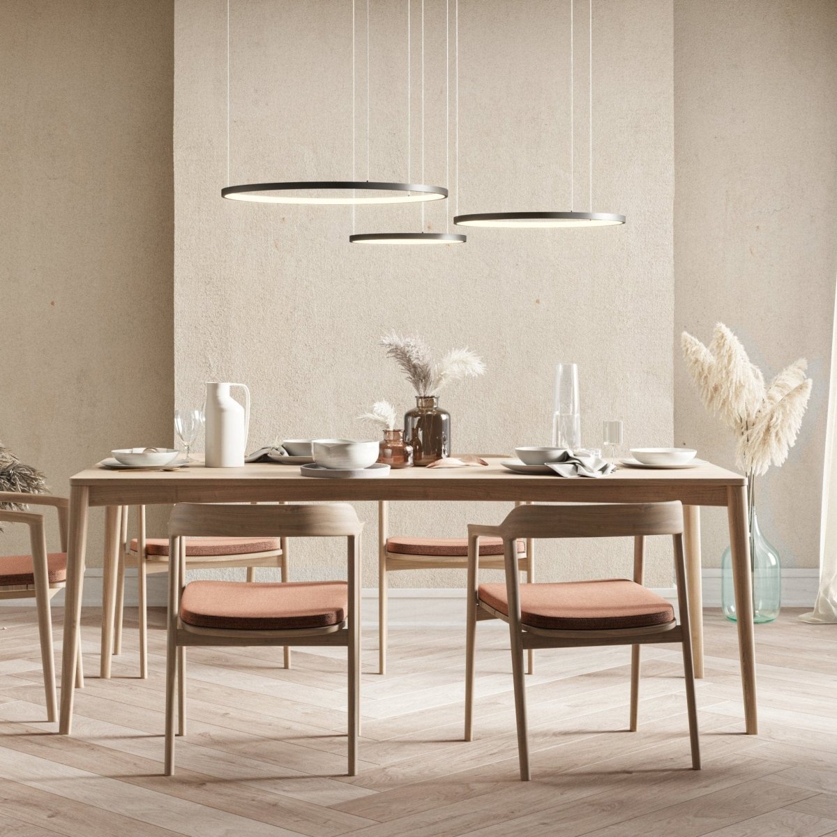 LED Hanglamp Ringen Zwart Wit Goud Dimbaar 70W Aluminium Modern
