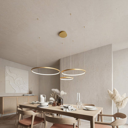 LED Hanglamp Ringen Zwart Wit Goud Dimbaar 70W Aluminium Modern