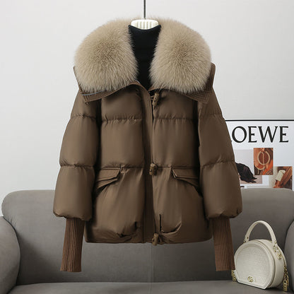 Dames Pufferjas Warm Imitatiebontkraag Stijlvolle Winterjas