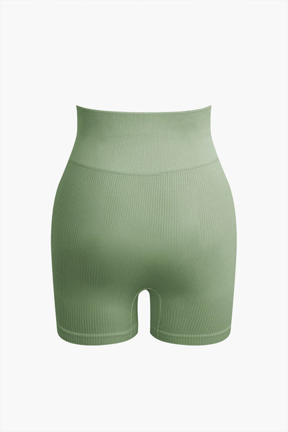 Yogaset Dames Naadloos met Crop Top en Shorts