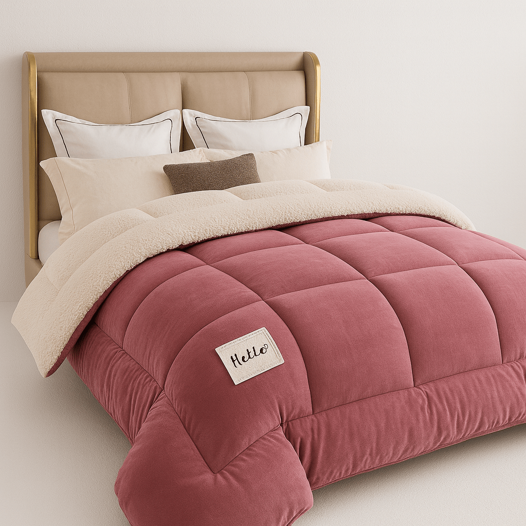 Sherpa Dekbed Omkeerbaar Zacht Fluffy Warmte Tweezijdig Alle Seizoenen Polyester
