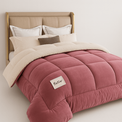 Sherpa Dekbed Omkeerbaar Zacht Fluffy Warmte Tweezijdig Alle Seizoenen Polyester