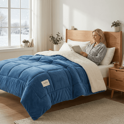 Sherpa Dekbed Omkeerbaar Zacht Fluffy Warmte Tweezijdig Alle Seizoenen Polyester