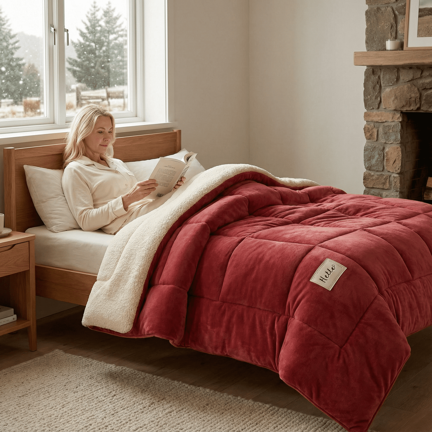 Sherpa Dekbed Omkeerbaar Zacht Fluffy Warmte Tweezijdig Alle Seizoenen Polyester