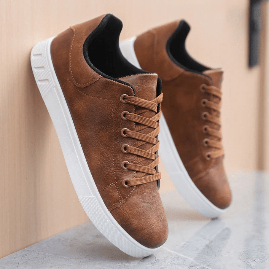 Leren Sneakers Heren Elegant Comfortabel Stijlvol Design