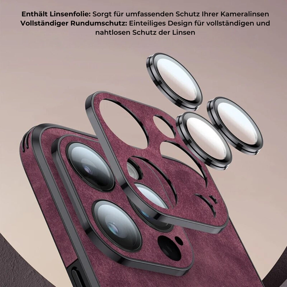 Smartphone Hoesje in Leerlook — Slank Design met Valbescheming & MagSafe-Compatibiliteit voor iPhone 16/15/14/13/12