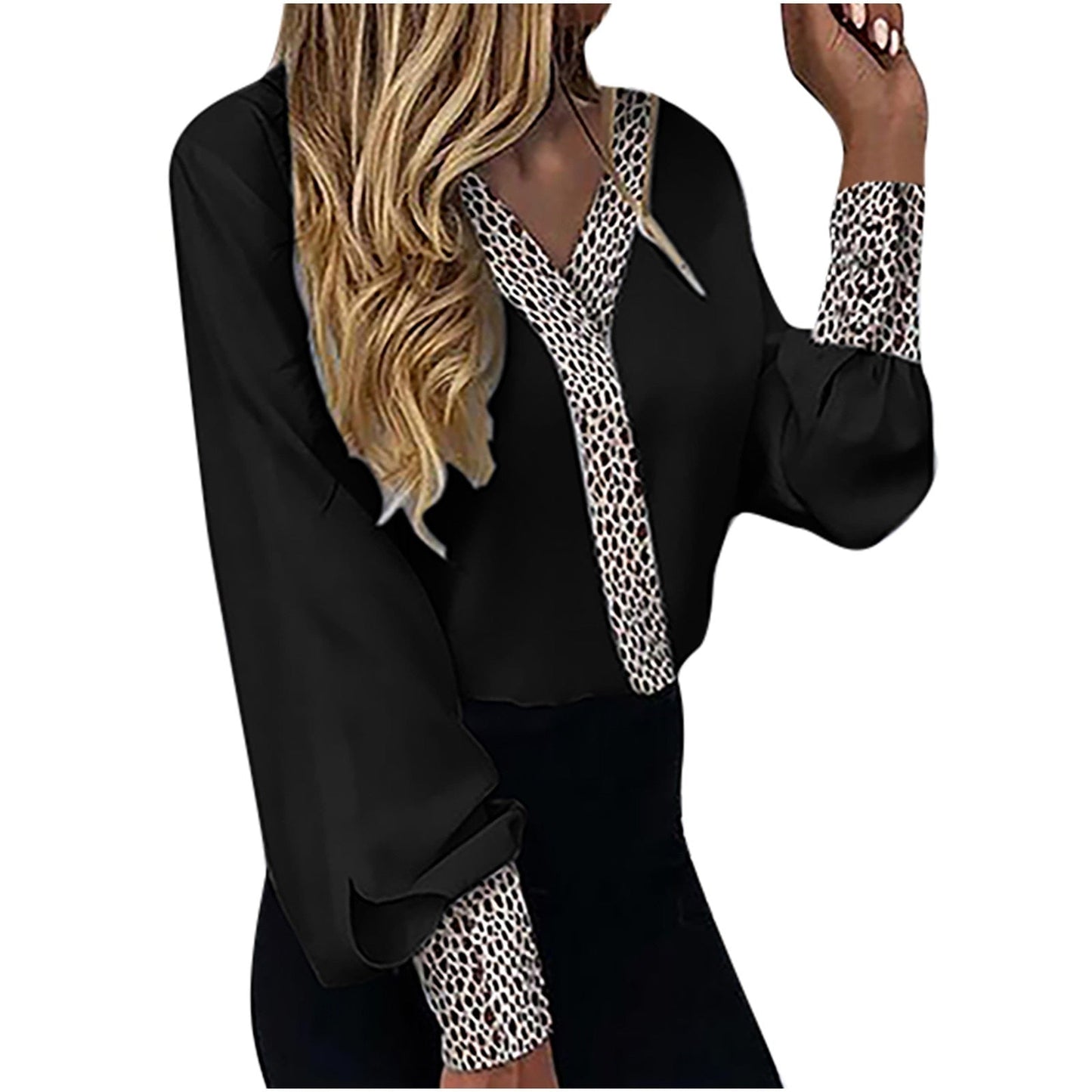 Luipaardprint Blouse Vrouwelijk Stijlvol