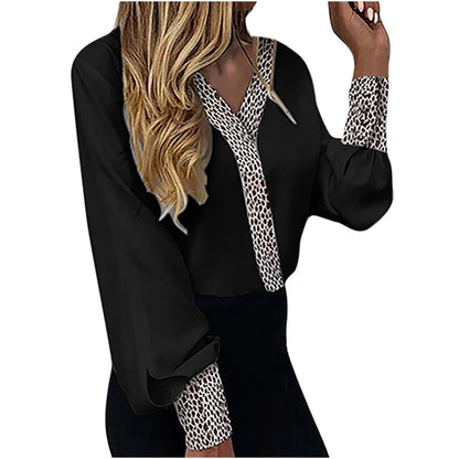 Luipaardprint Blouse Vrouwelijk Stijlvol