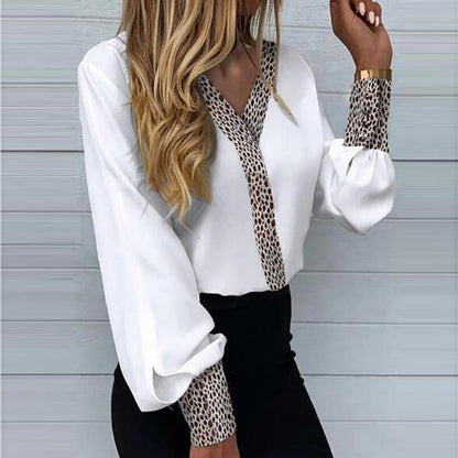 Luipaardprint Blouse Vrouwelijk Stijlvol - StudioMarella