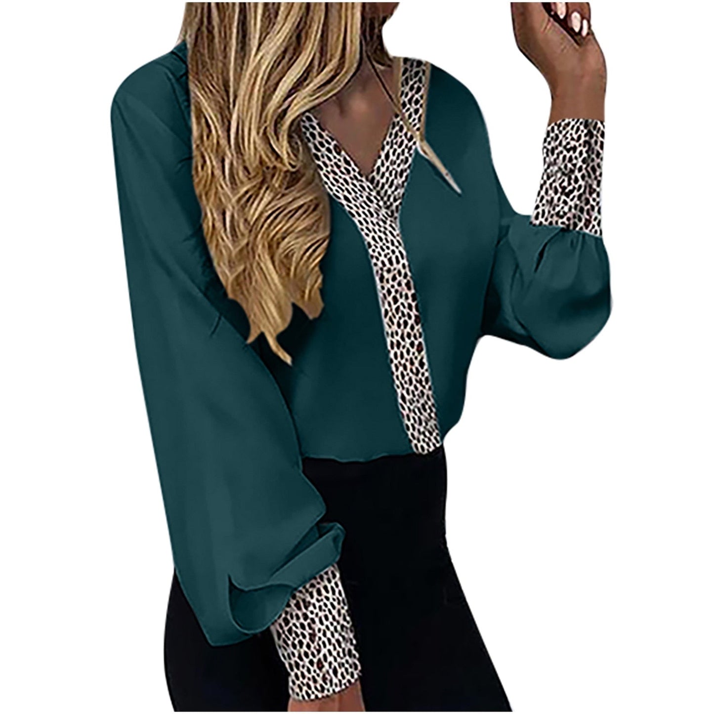 Luipaardprint Blouse Vrouwelijk Stijlvol