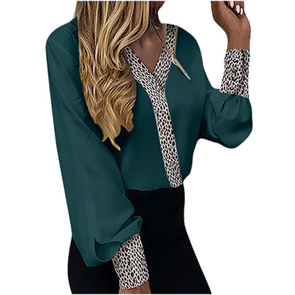 Luipaardprint Blouse Vrouwelijk Stijlvol