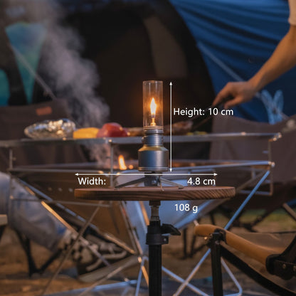 Vintage Campinglamp op Butaan met Verstelbare Vlam – Compact Buitenlicht voor Wandelaars en Avonturiers