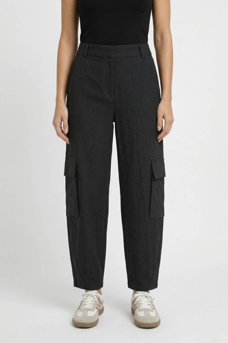 Cargo Broek Dames - High Waist met Grote Zakken | Trendy — Antraciet